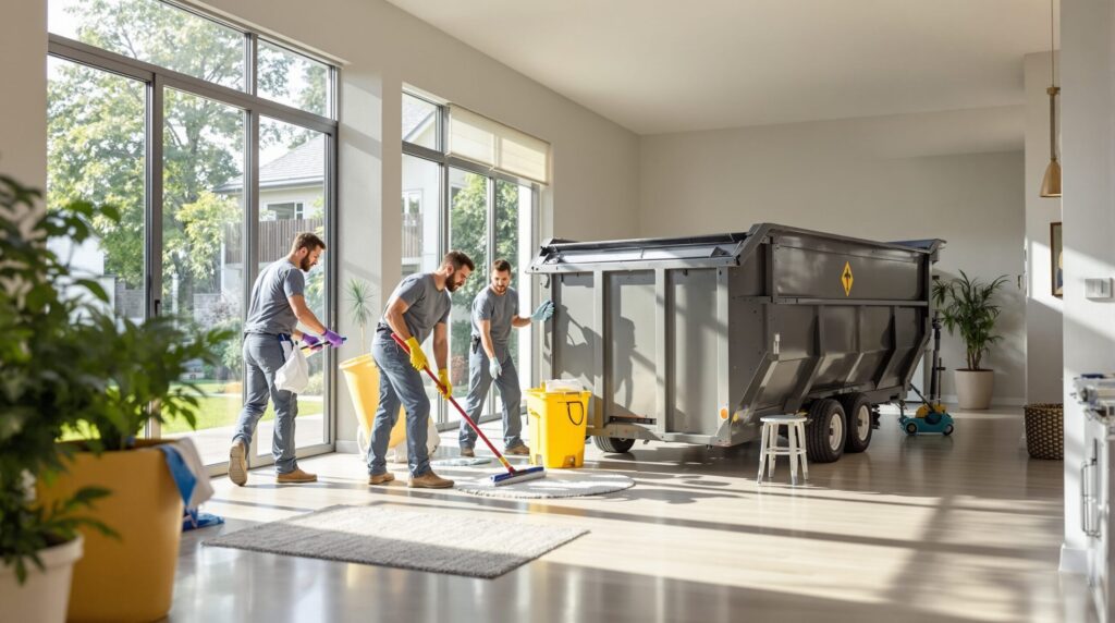 nettoyage complet maison avec benne